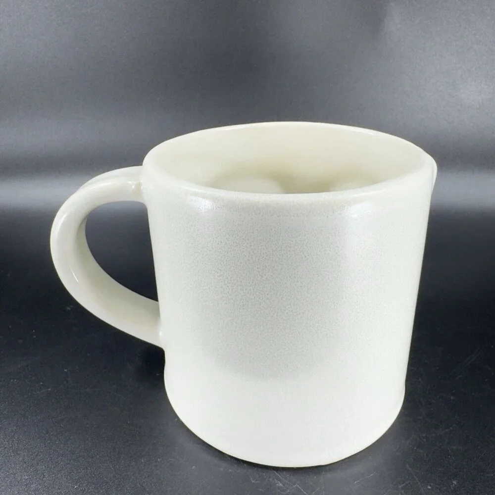 Pottery Barn Stoneware Pottery OWL Coffee Mug‎ Cup Shaped Whimsical Bird Mug